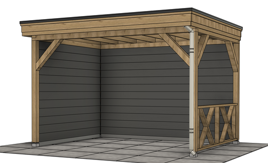 Professionele Bouwtekening Overkapping 4x3 m met Luxe Afwerking Inclusief Montagegids