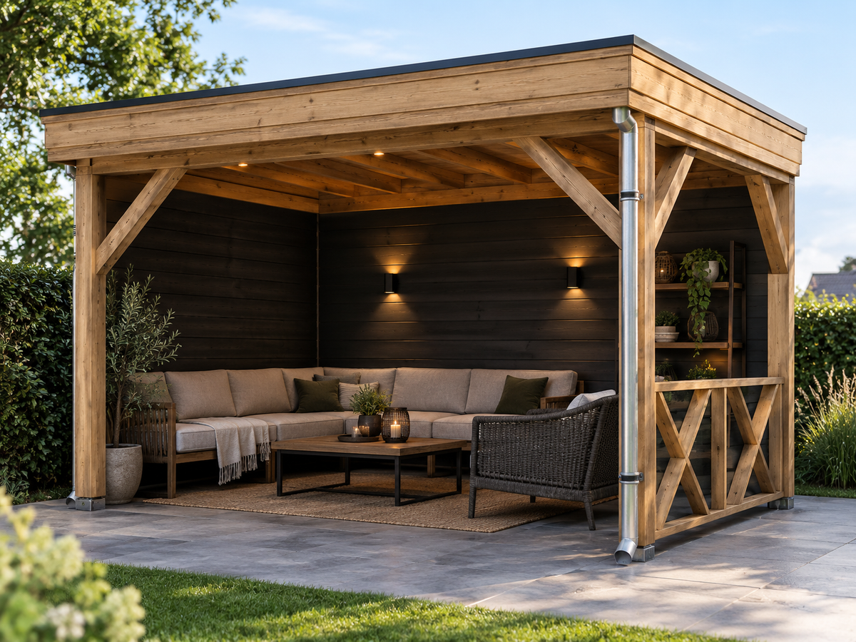Professionele Bouwtekening Overkapping 4x3 m met Luxe Afwerking Inclusief Montagegids