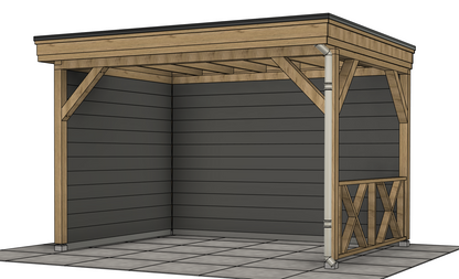 Professionele Bouwtekening Overkapping 4x3 m met Luxe Afwerking Inclusief Montagegids